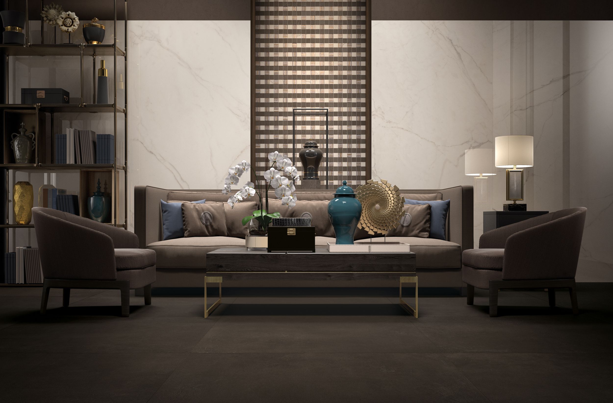 Пол / напольное покрытие из керамогранита с мраморным эффектом LaFaenza TREX3 ARCH-00100286 - Вид №1