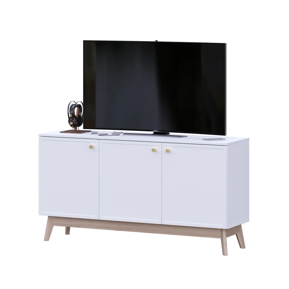 Тумба под телевизор KONSENSA Амьен 150x79x41.7 см ЛДСП цвет белый Лион STLM-2067988 - Вид №11