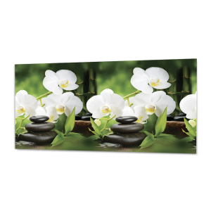 STLM-0253528 Стеновая панель глянцевая Белая орхидея 100x60x0.15 см ПВХ цвет разноцветный 90498702 ФАРТУКОФФ