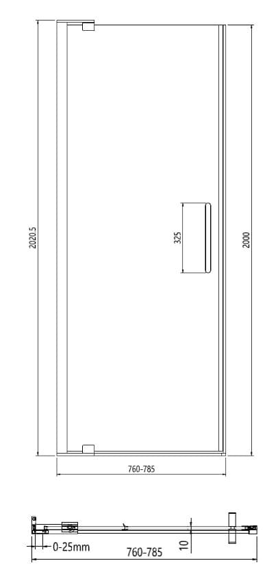 Душевая кабина из закаленного стекла с поворотной дверью CROSSWATER OPTIX 10 ARCH-00029739 - Вид №2