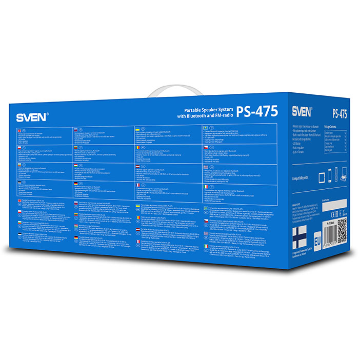 SV-018139 Ас ps-475, черный (30 вт, bluetooth, fm, usb, microsd, led-дисплей, 2х2000ма*ч) Sven Santreyd  - Вид №8