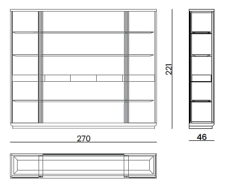 Самонесущий настенный книжный шкаф из стекла Bizzotto Italia Symphony-Infinity ARCH-00012412 - Вид №4