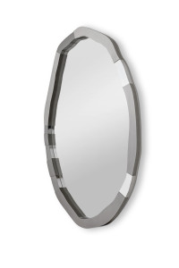 Овальное зеркало из никеля с рамкой