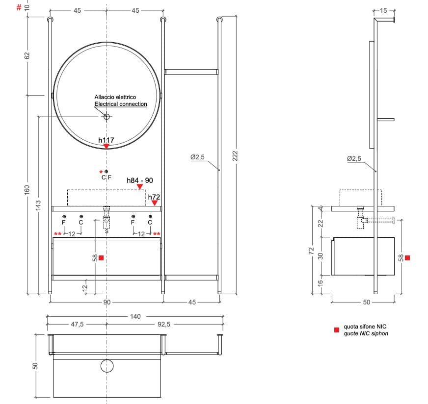 Умывальник с зеркалом Nic Over ARCH-00073435 - Вид №4