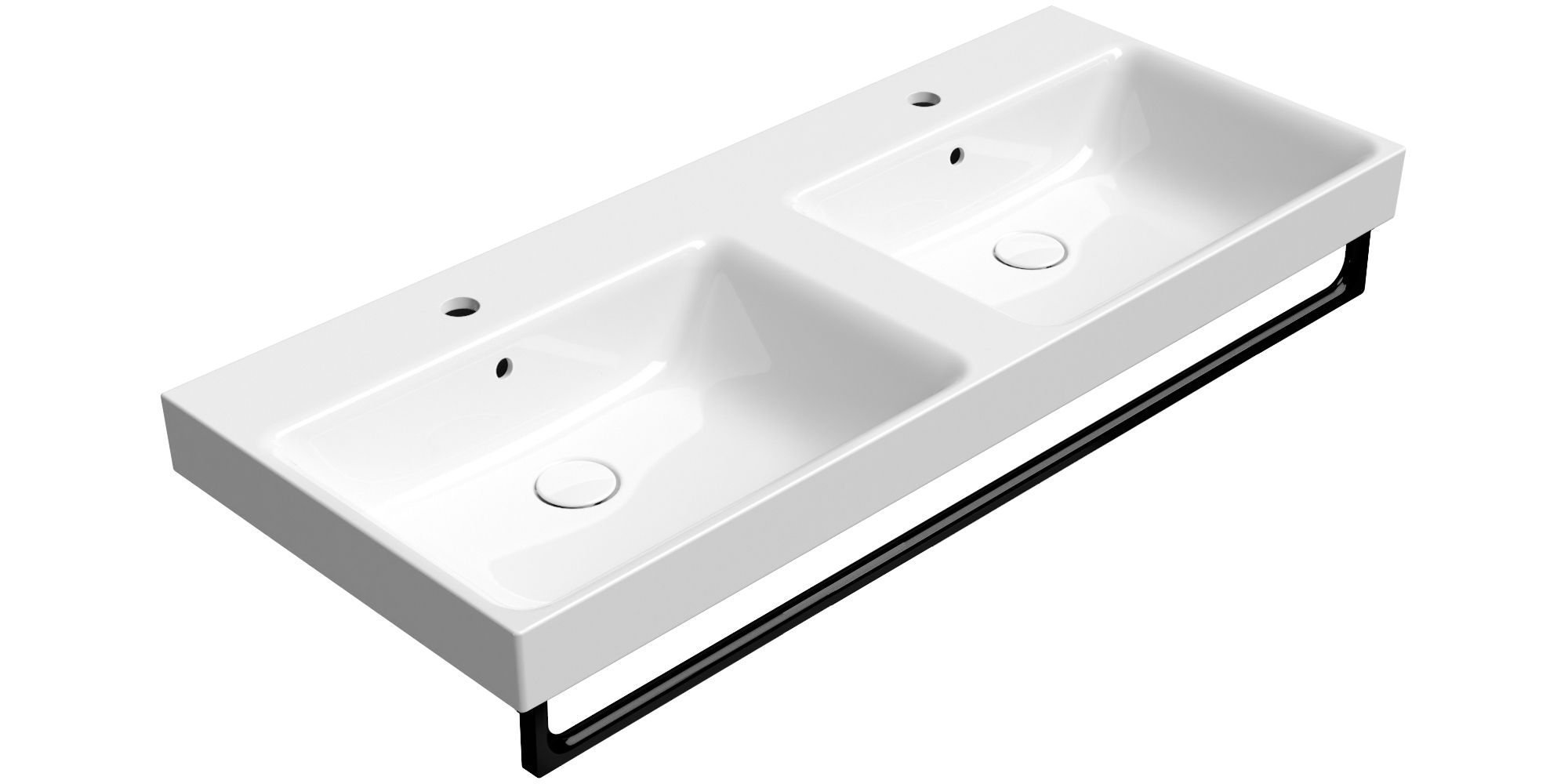 Керамическая двойная раковина с переливом GSI ceramica Nubes ARCH-00034209 - Вид №7