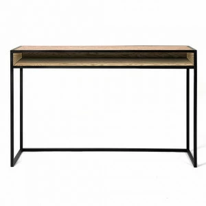 Письменный стол с полкой деревянный, светлый дуб Workspace black INTELLIGENT DESIGN  260815 Бежевый