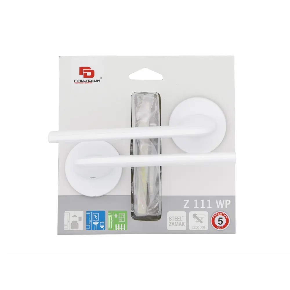 Дверные ручки Palladium Z 111 WP, без запирания, комплект, цвет белый STLM-2017021 - Вид №2