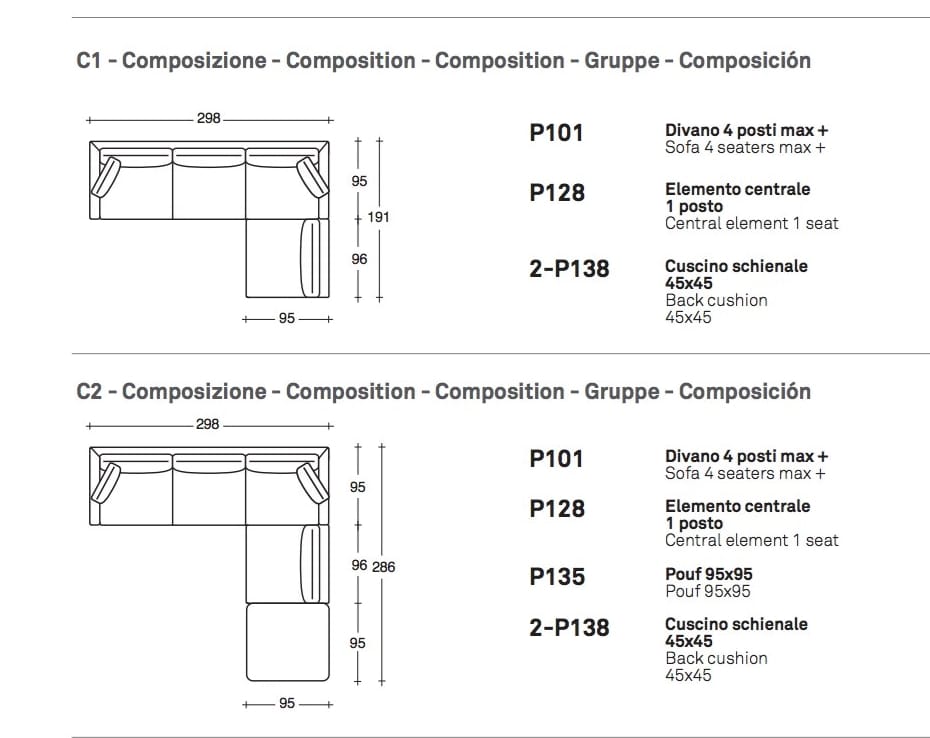 Секционный тканевый диван с полуостровом VALENTINI Slim New ARCH-00136564 - Вид №7