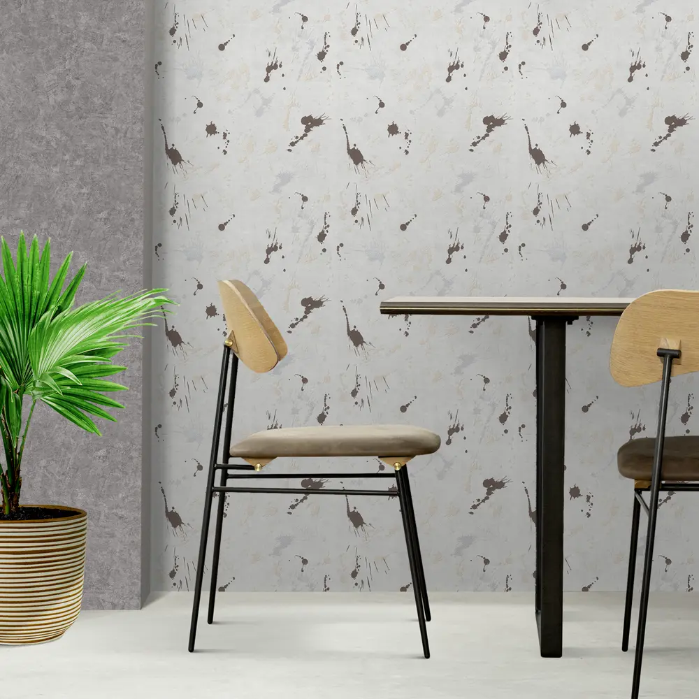 Московская обойная фабрика Дроп: текстурированные бумажные обои в бело-черных тонах 89369359 STLM-0816381 - Вид №3