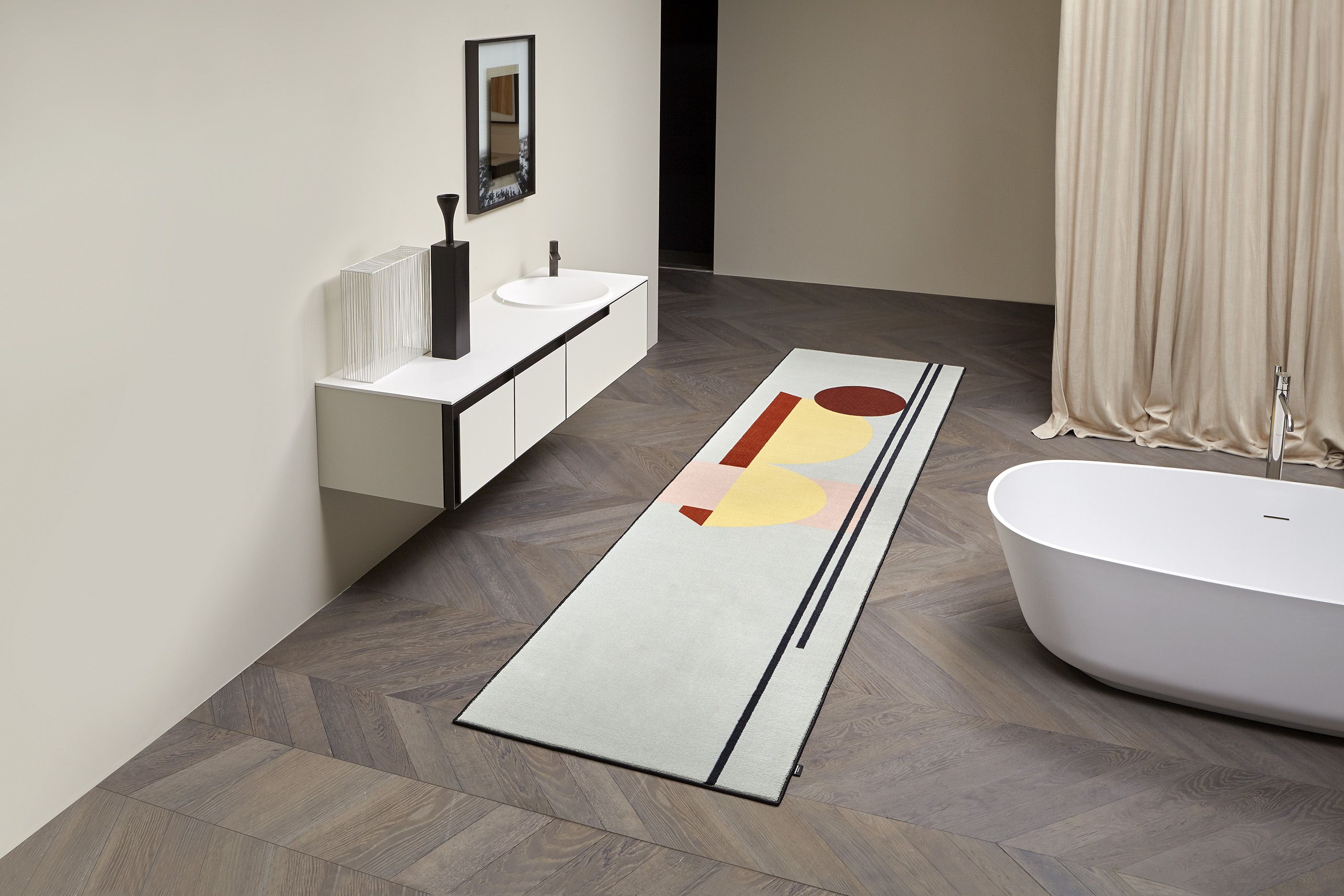 Узорчатый прямоугольный коврик для ванной комнаты Antoniolupi летающая геометрия ARCH-00150186 - Вид №2