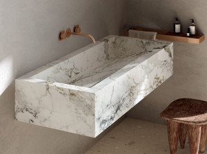 Подвесная раковина из керамогранита