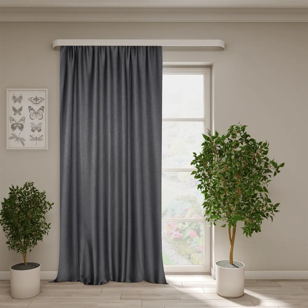 Штора Litras на ленте 200x280 см в серых тонах 89422765 Santreyd STLM-1579847