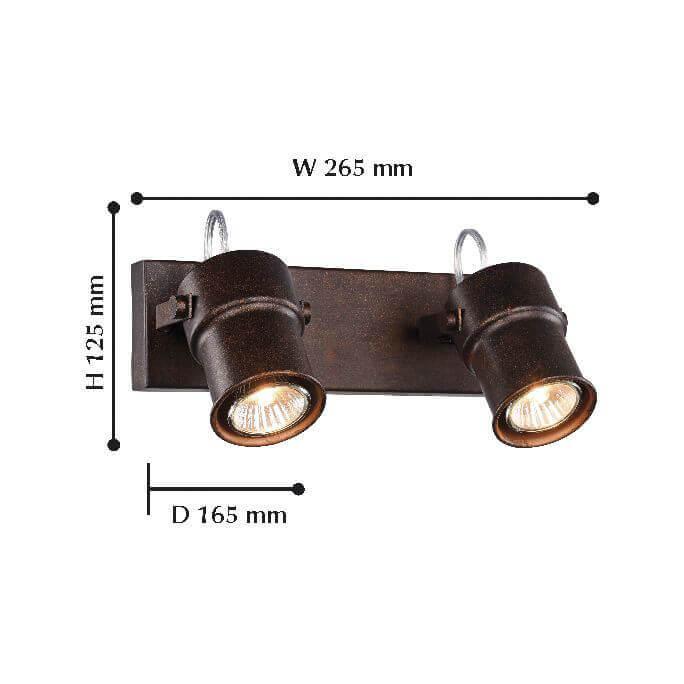 Спот настенный светодиодный на 2 лампы коричневый Arcu 2025-2W FAVOURITE ARCU BROWN 00-3926464 Коричневый  - Вид №1