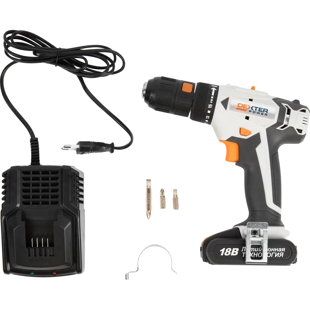 Дрель-шуруповерт аккумуляторная Dexter Power CDT219LD.T, 18 В Li-Ion 2 Ач STLM-2141921 - Вид №4