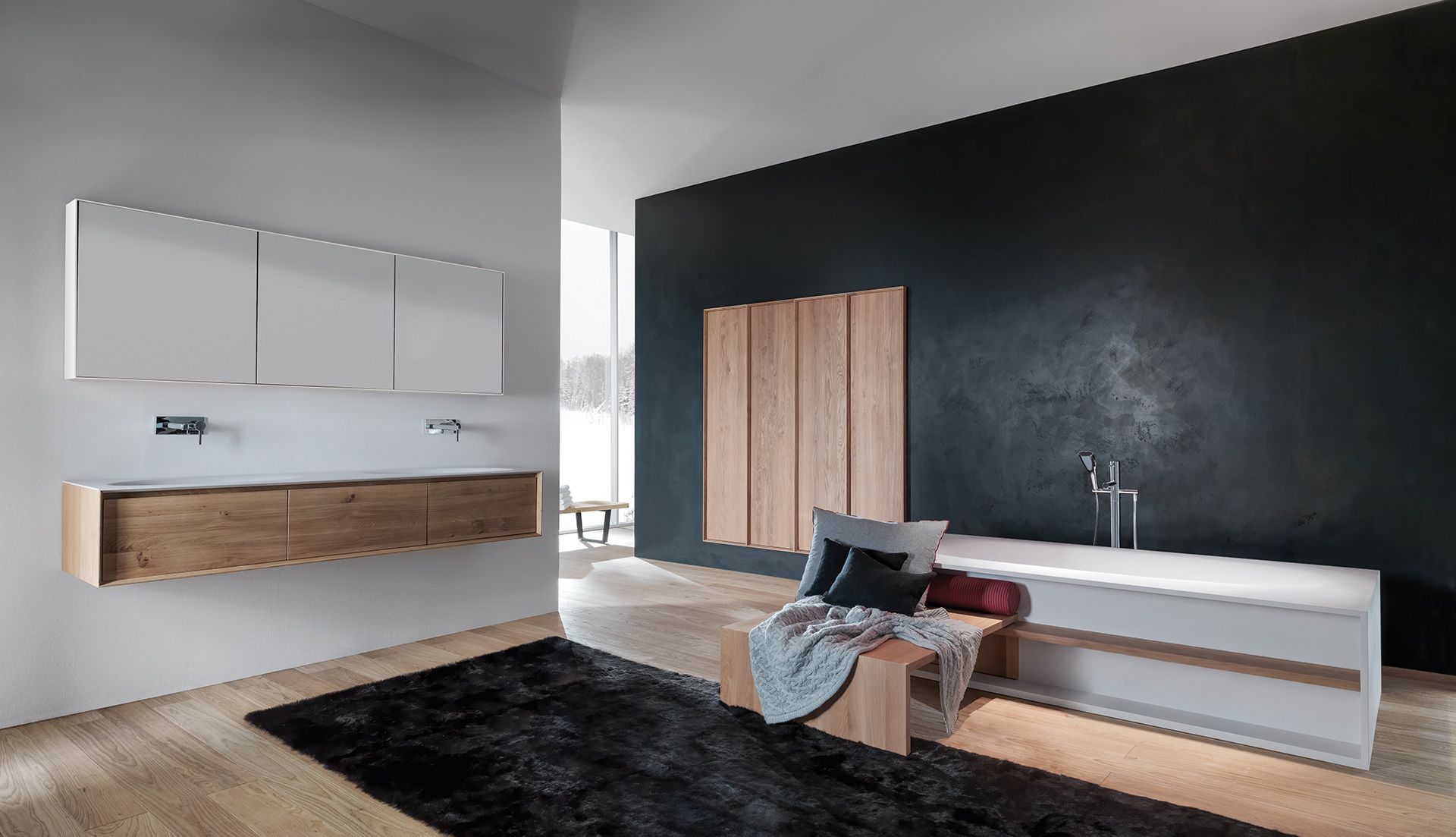 Двойной подвесной умывальник с ящиками Falper Shape EVO ARCH-00031101 - Вид №1