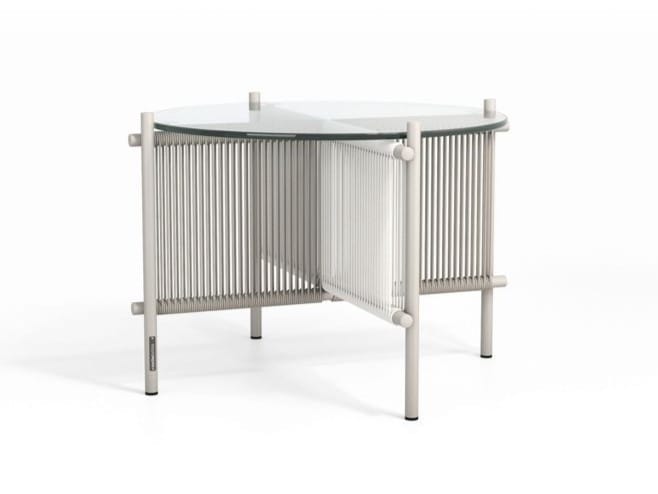 Круглый алюминиевый и стеклянный садовый столик ROCHE BOBOIS путешественник ARCH-00138051 - Вид №2