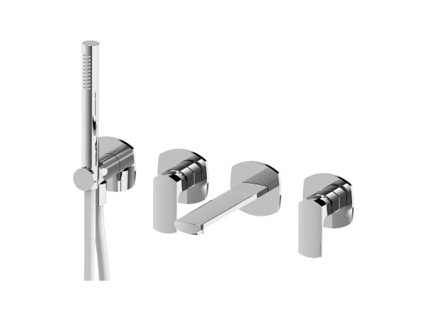 Латунный смеситель для душа / ванны с 4 отверстиями и ручным душем Rubinetterie Treemme Albatros ARCH-00053399 - Вид №1