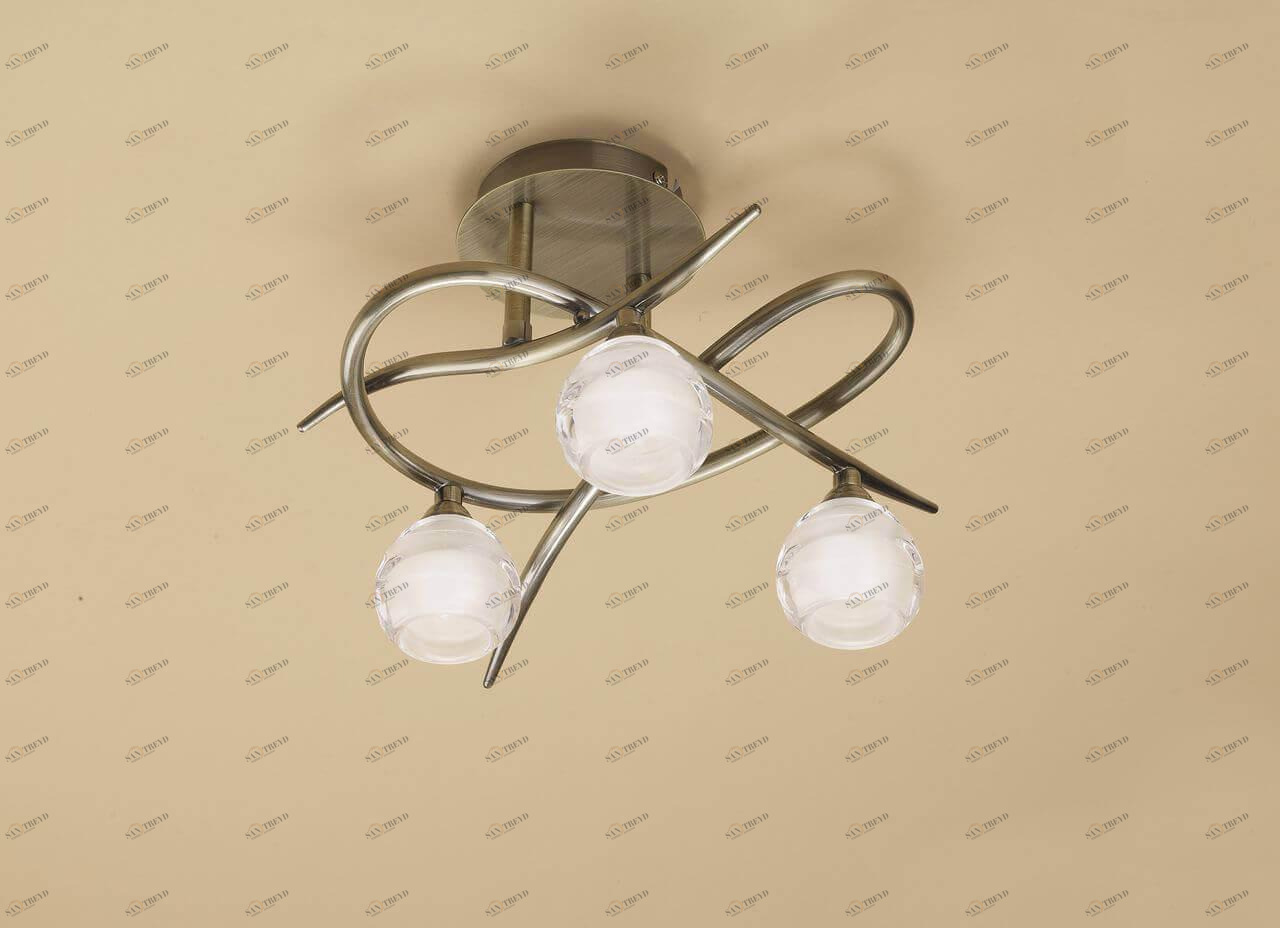 Потолочная люстра Mantra Loop Antique Brass 1824 MANTRA ДИЗАЙНЕРСКИЕ, LOOP ANTIQUE BRASS 00-3888538 Белый;серый 