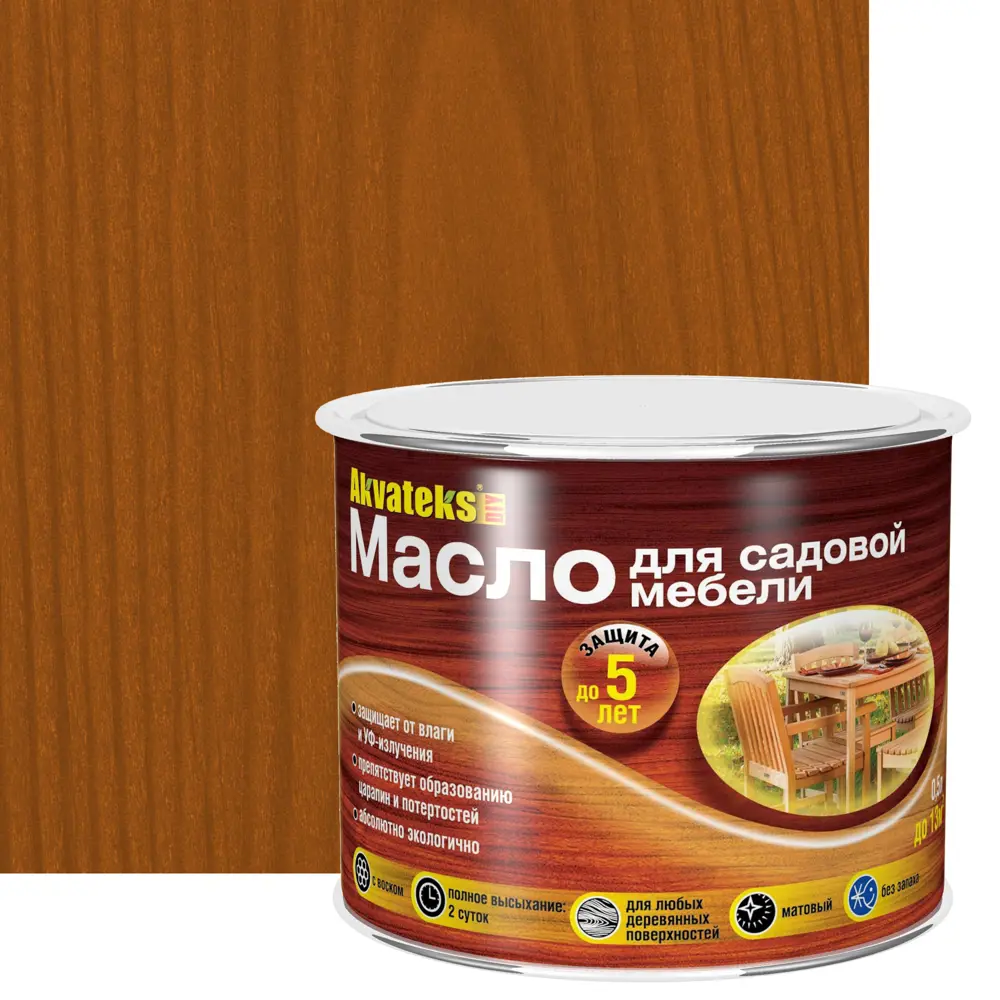 Масло для садовой мебели Akvateks DIY цвет тик 0.5 л АКВАТЕКС STLM-2195709