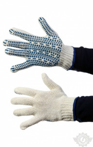 59223 Перчатки трикотажные х-б с ПВХ Протектор  Средства защиты рук  размер