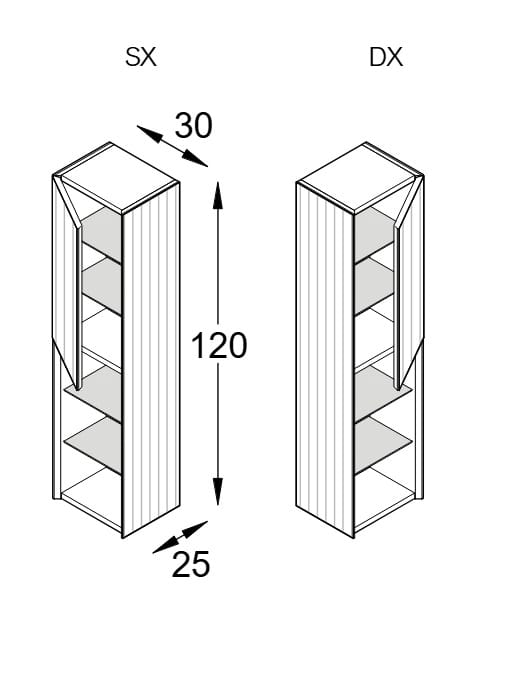 Деревянный навесной шкаф для ванной комнаты с дверцами ARTELINEA плиссе ARCH-00041857 - Вид №1
