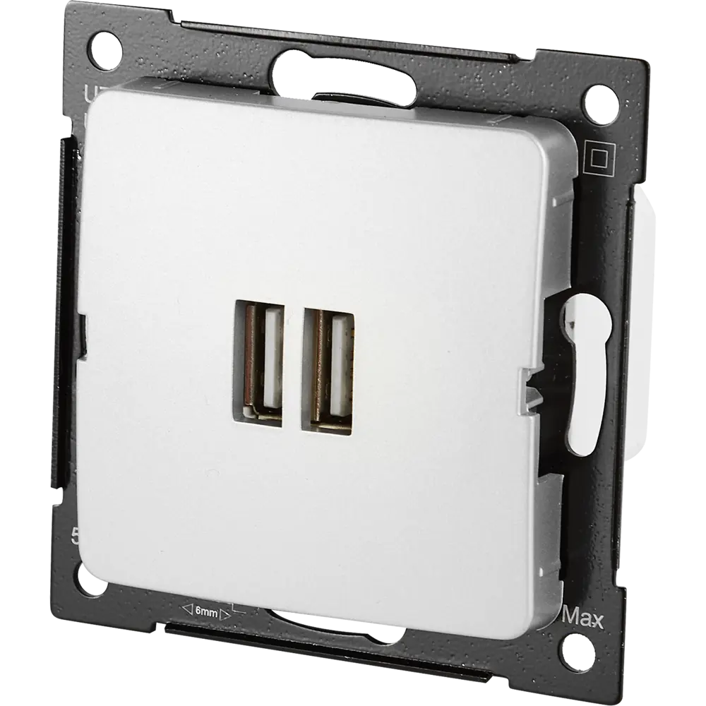 Розетка Hegel USB встраиваемая 3.4 А цвет серебро STLM-2180198 - Вид №1