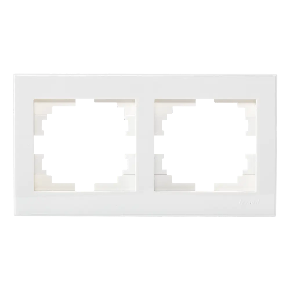 Рамка для розеток и выключателей Lezard Rain 2 поста, цвет белый STLM-2124916