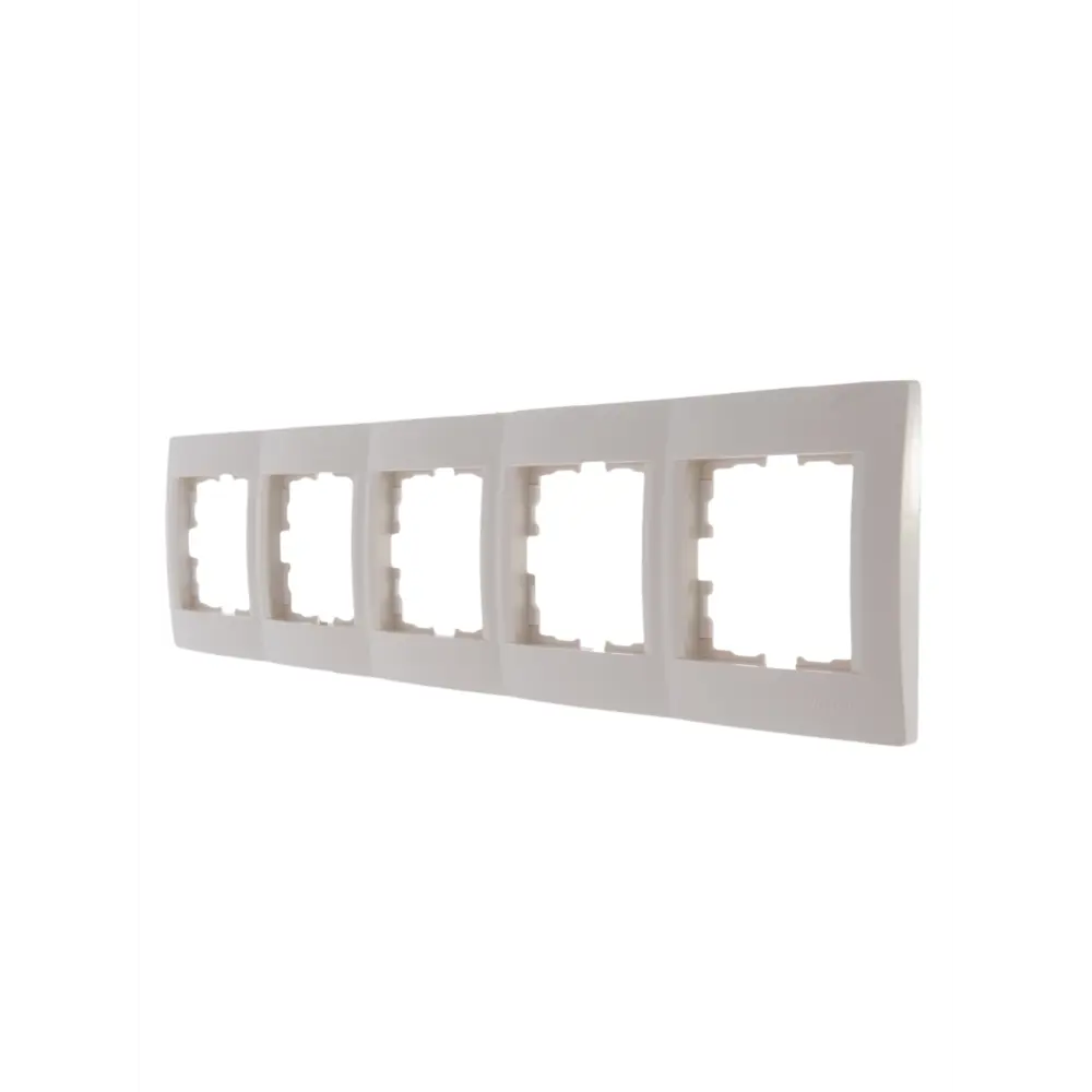 Рамка для розеток и выключателей Lezard Karina 5 постов горизонтальная цвет кремовый STLM-2204732 - Вид №1