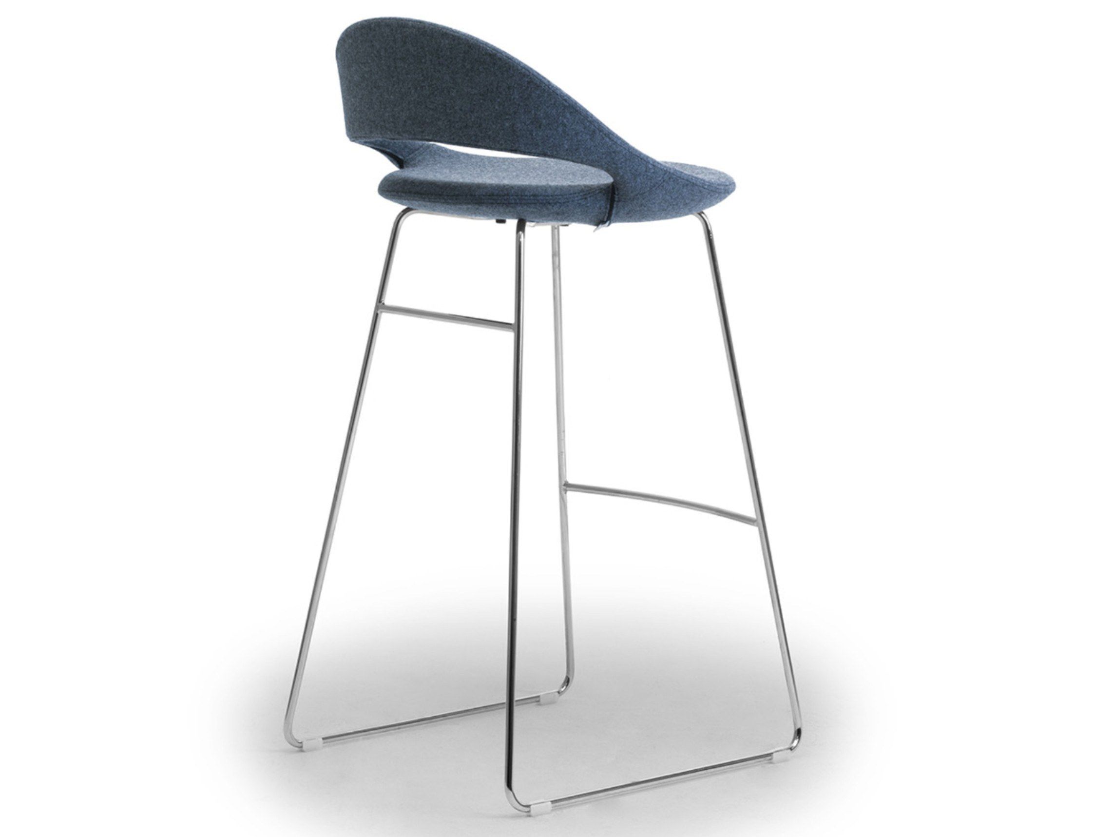 Высокий стул из стали и ткани со спинкой Leyform Samba ARCH-00004631 - Вид №3
