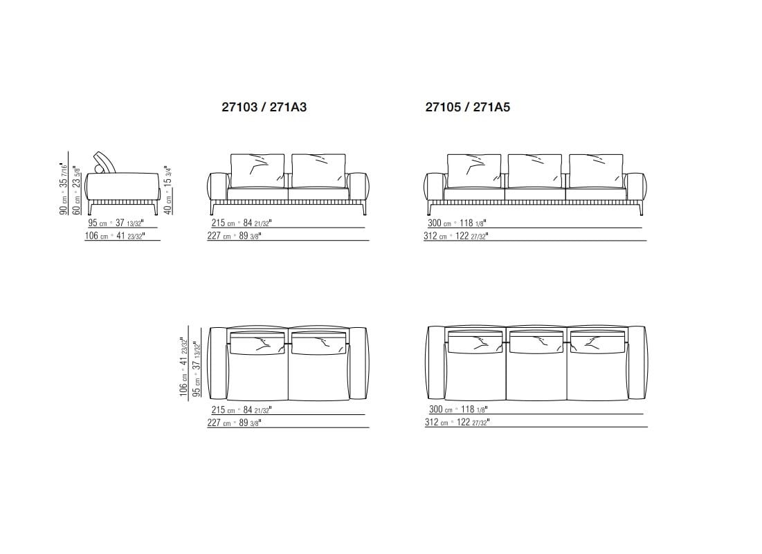 Ткань диван Flexform Грегори ARCH-00066765 - Вид №11
