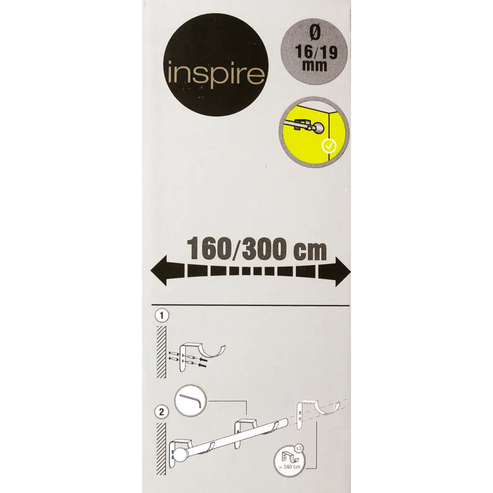 Карниз однорядный раздвижной Inspire Крюк 160-300 см цвет белый антик STLM-2084370 - Вид №3
