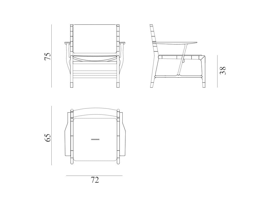 Садовое кресло из красного дерева и кожи Exteta Levante ARCH-00055416 - Вид №12
