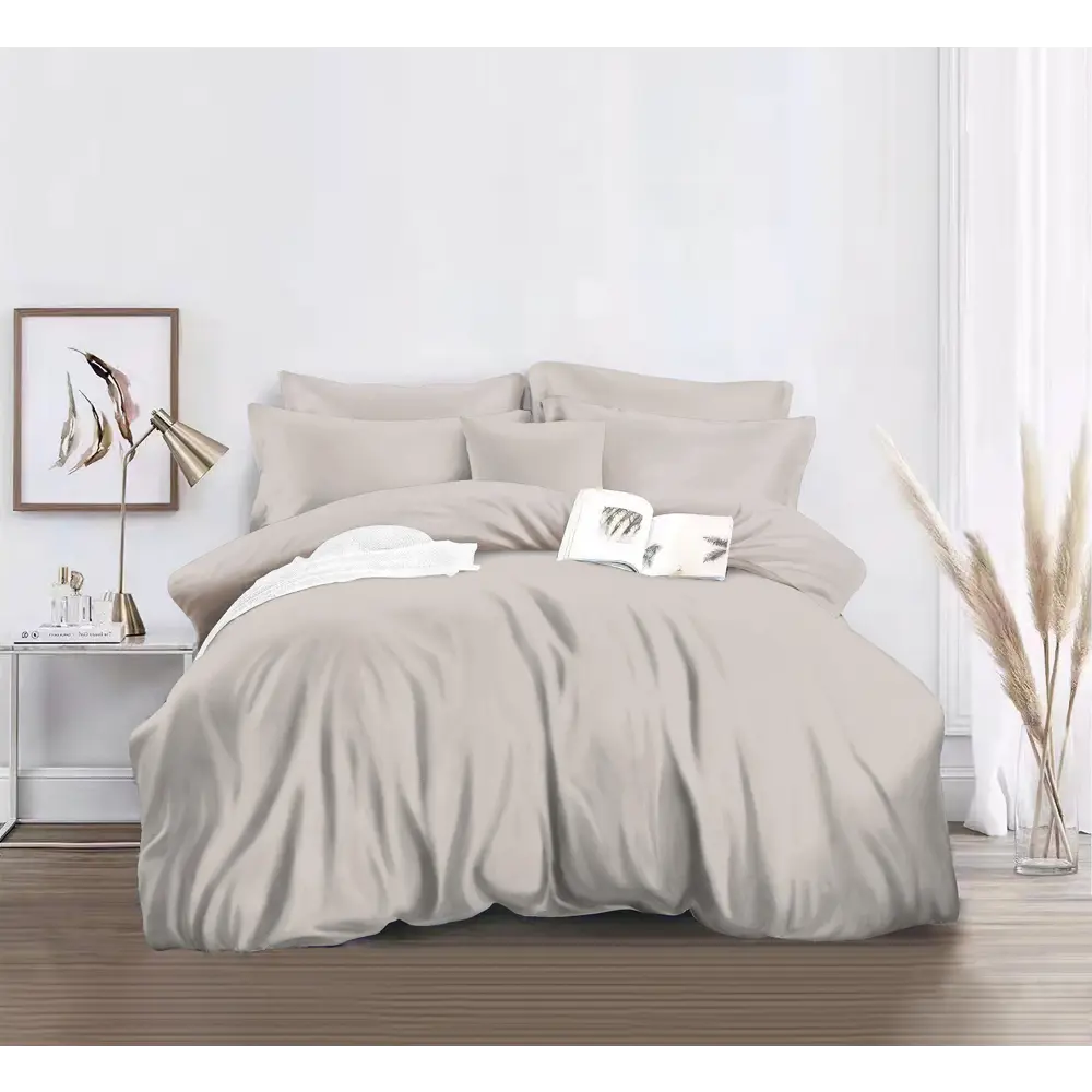 Комплект постельного белья НТК полутораспальный из полисатина в нежном бежевом цвете 89404964 STLM-1569710 - Вид №5