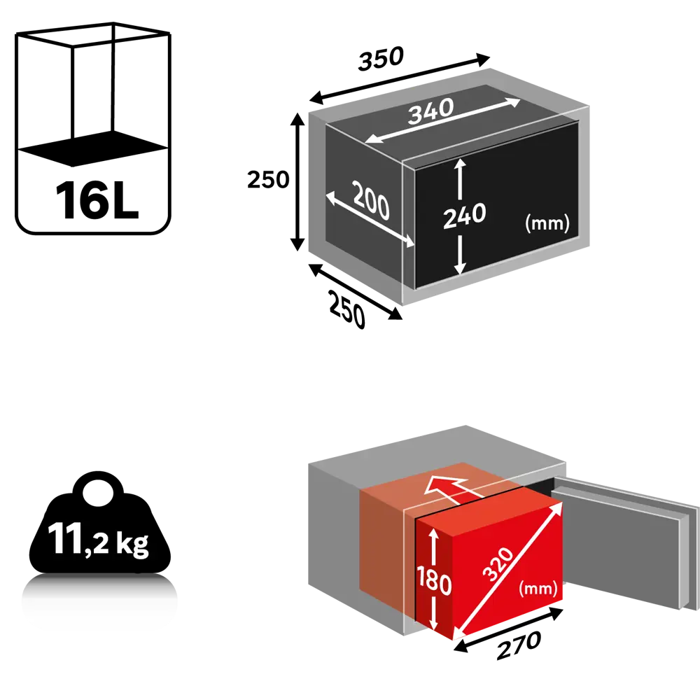 Сейф мебельный Standers N2 с ключевым замком сталь 16 л STLM-2022237 - Вид №10