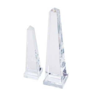 Статуэтка декоративная стеклянная 18х4,5х4,5 см прозрачная "Пирамида" UNICO  255332 Прозрачный
