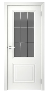 85061983 Дверь межкомнатная остеклённая с замком и петлями в комплекте Скин 2 60x200 см эмаль цвет белый STLM-0057990 Santreyd