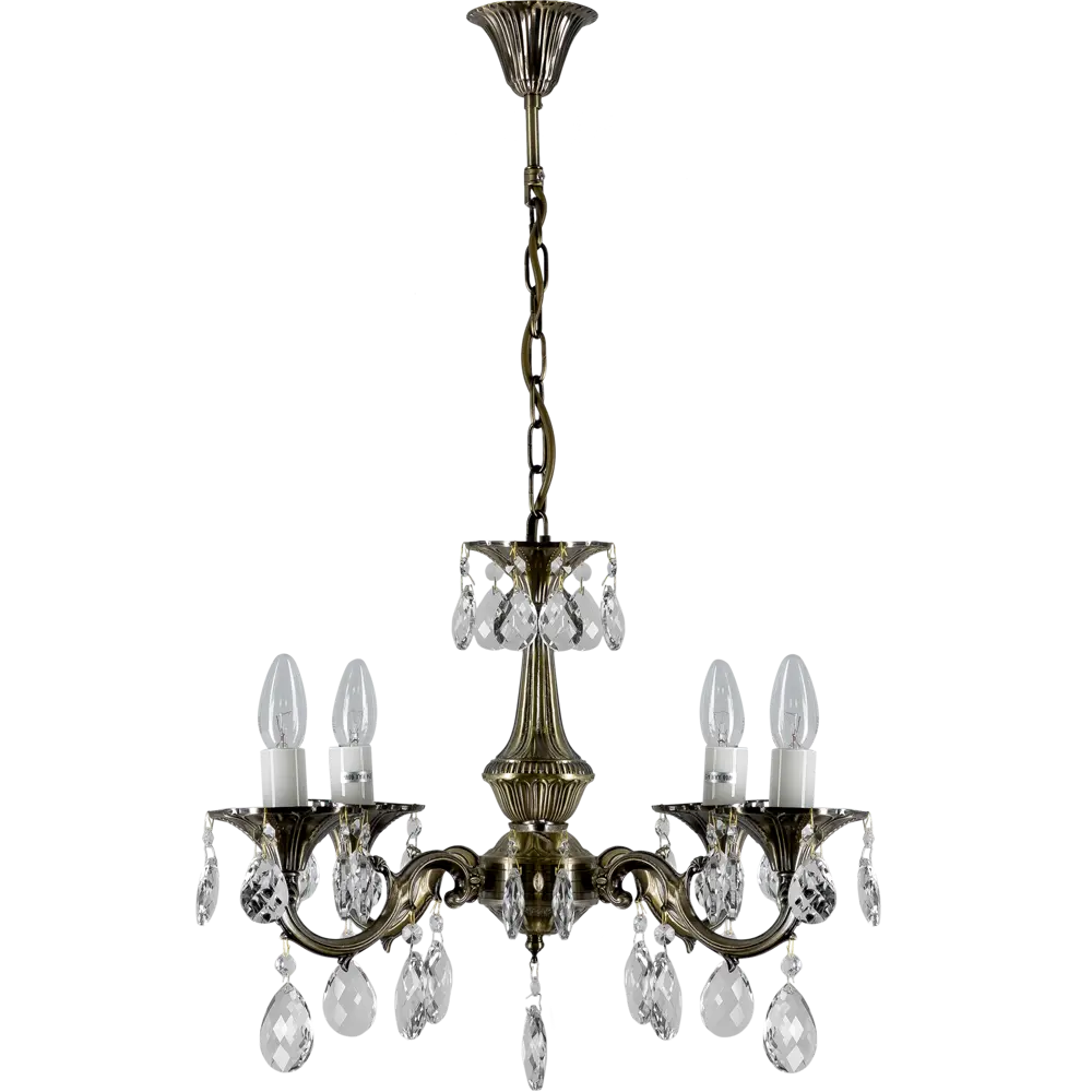 Люстра Люкс HD73023-5 5xE14x60 Вт, металл/хрусталь, цвет бронза WINK STLM-2192167