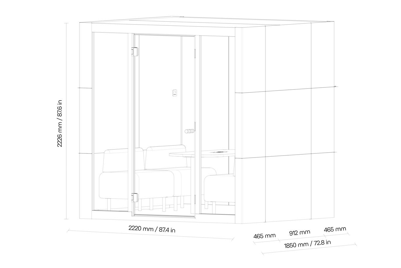 Многосторонняя акустическая офисная кабина со встроенным освещением SilentLab SPARK ARCH-00099142 - Вид №14