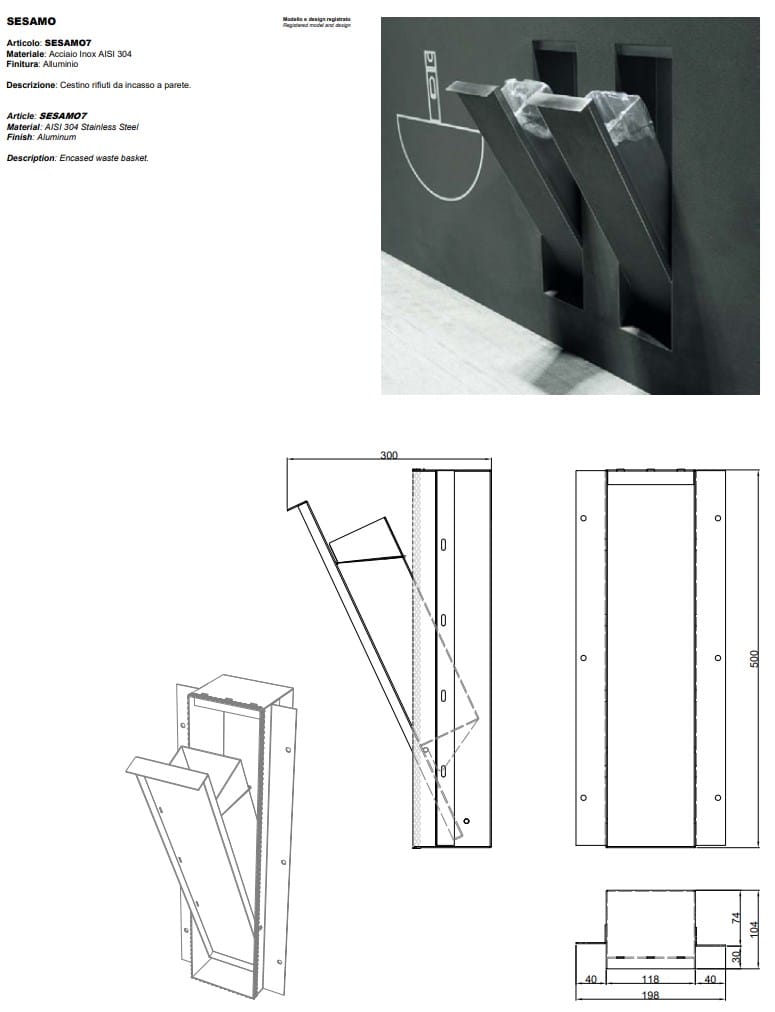 Встроенные настенные аксессуары для ванной комнаты Antoniolupi кунжут ARCH-00138172 - Вид №10