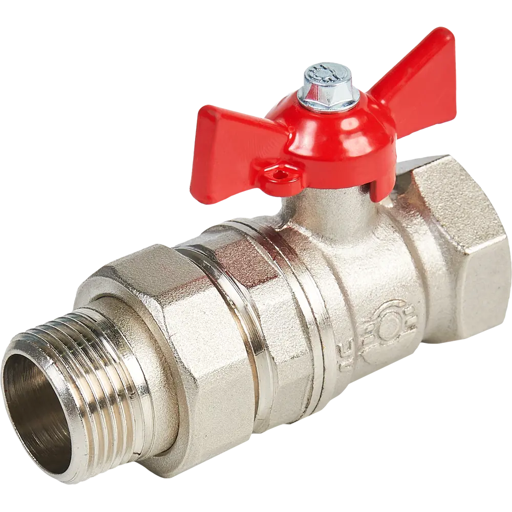 84505430 Кран шаровой с американкой прямой Valfex DN20 PN24 3/4" ВР/НР ручка бабочка латунь STLM-1504722 