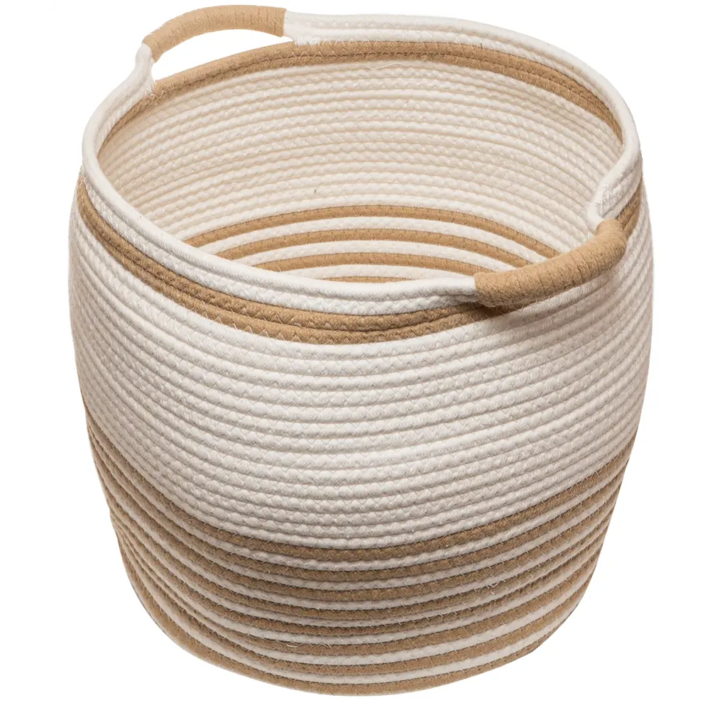 Корзина для хранения 30x35x30 см хлопок бело-коричневый Santreyd нет STLM-2083169