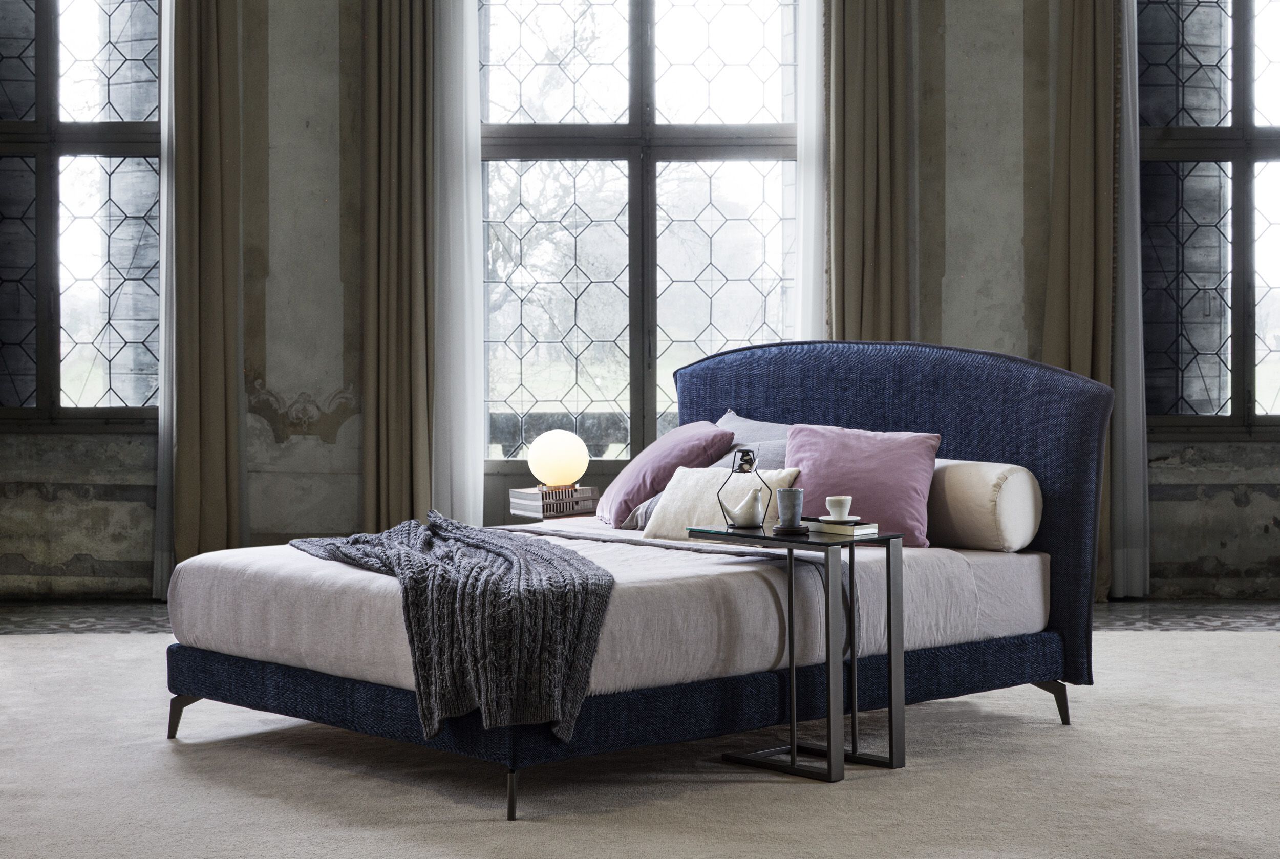 Съемная двуспальная кровать из ткани с мягким изголовьем GRUPPO FOX ночь Фокса ARCH-00014507 - Вид №2