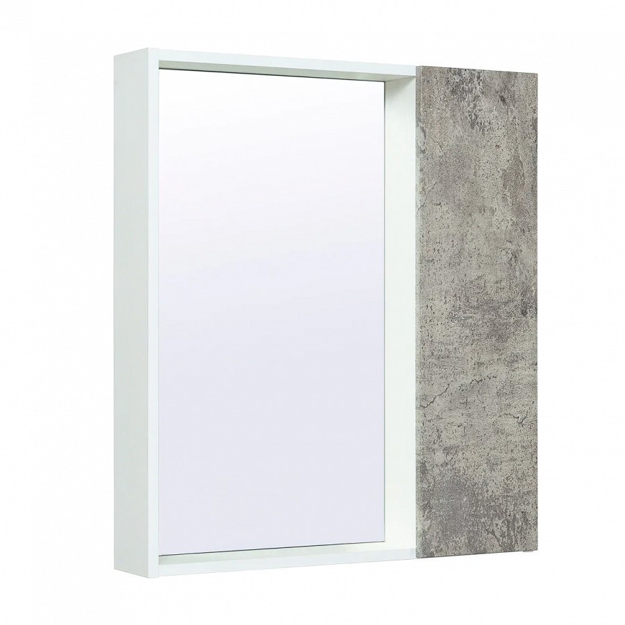 90483718 Зеркальный шкаф 75х65 см универсальный цвет серый бетон Манхэттен STLM-0246058 RUNO