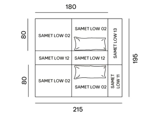 4-местный двухсторонний тканевый диван Gervasoni Samet Low ARCH-00014531 - Вид №1