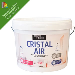 87543894 Краска для колеровки для стен Cristal Air Antivirus прозрачная база С 9 л STLM-0074387 MAITRE DECO