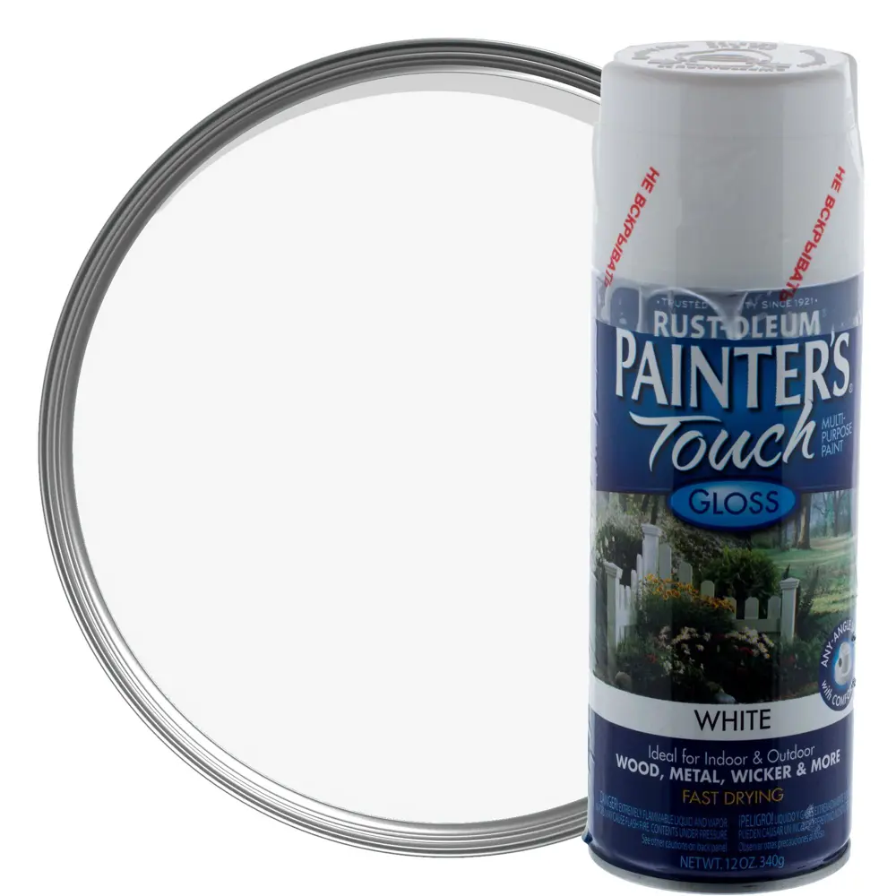 Краска аэрозольная Paint Touch глянцевая цвет белый 340 г RUST-OLEUM STLM-2113070