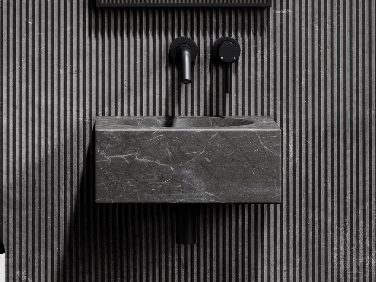 Одиночный овальный подвесной умывальник из мрамора Pietra Grey LUSSO COCO ARCH-00083220