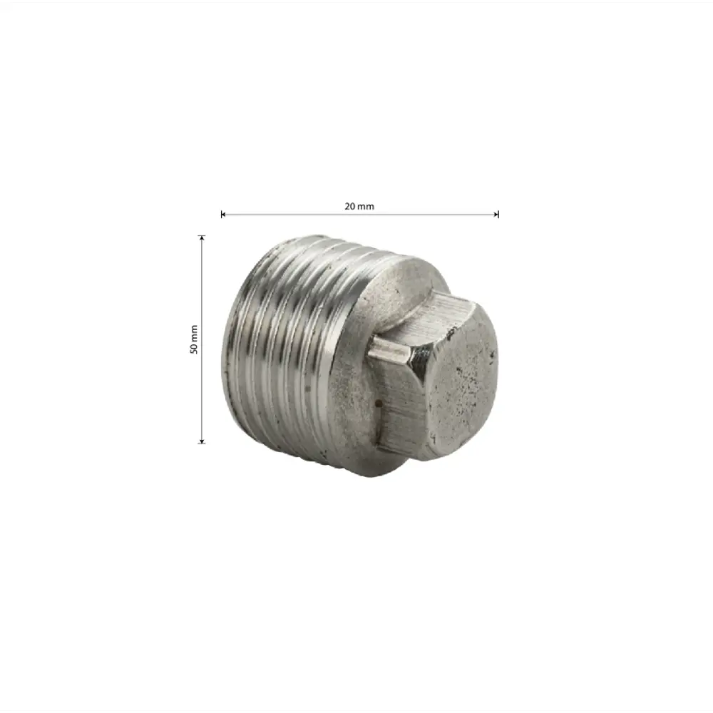 Пробка MAK 1/2"x1/2" НР нержавеющая сталь