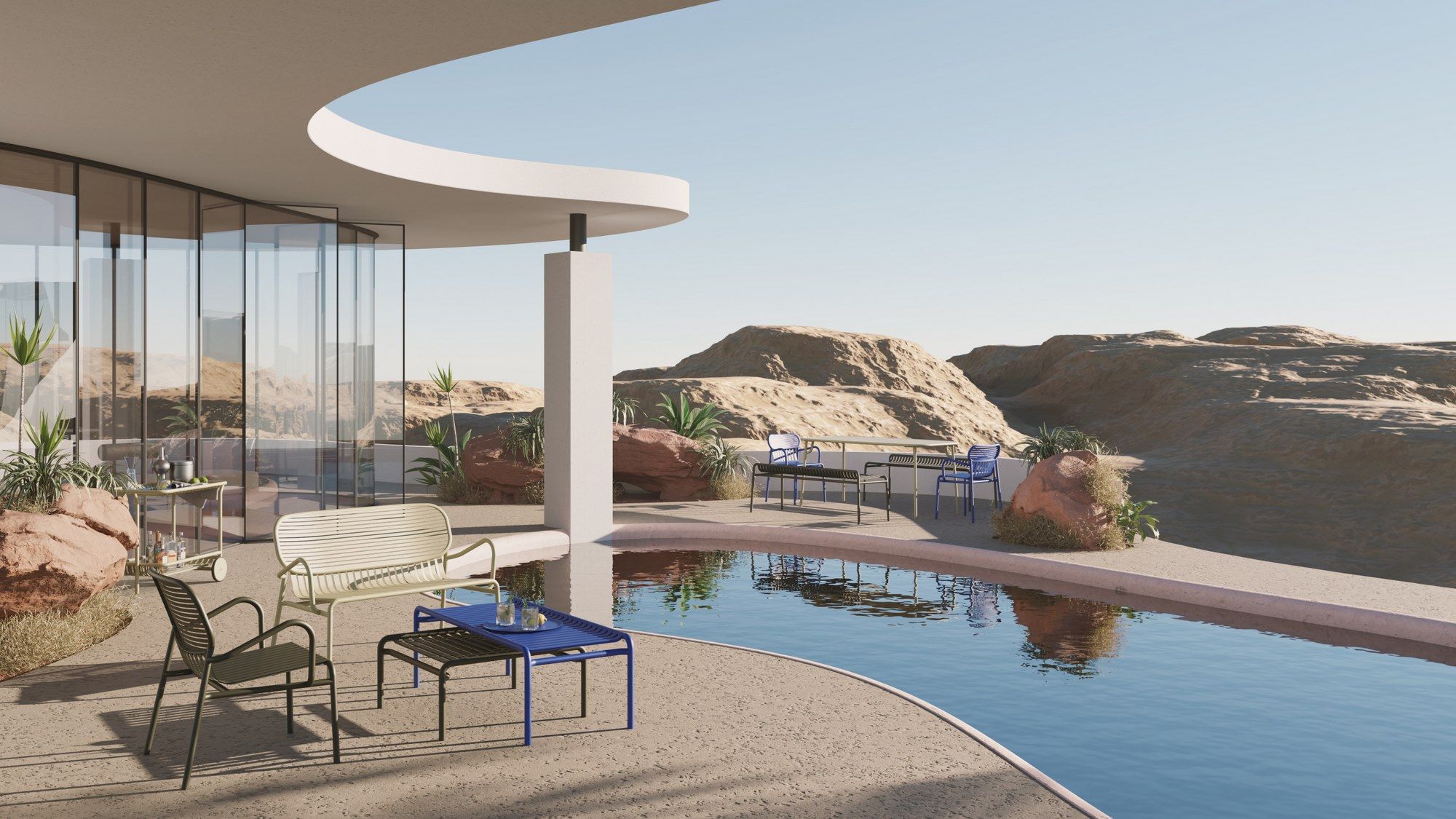 Алюминиевая садовая скамейка с порошковым покрытием Petite Friture выходные дни ARCH-00085542 - Вид №42