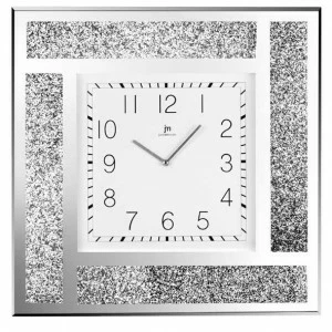 Часы настенные кварцевые в деревянном корпусе 50х50 см серебряные Lowell LOWELL  00-3873023 Белый;серебро